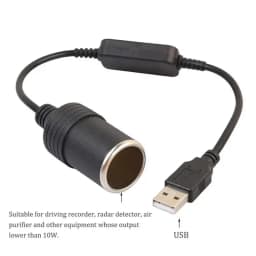 USB To Car Lighter Adapter Connector Cable USB Adapter Plug Socket Wired Controller Plug 5V To 12V Converter Extension Cord