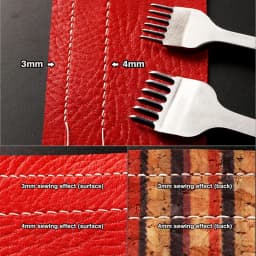 WUTA Leather Chisel Hole Punch Stitching Tool Diamond Pricking Iron Leather Craft tool Completely Polishing 3/4mm 1-2-4-6 teeth