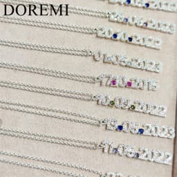 DOREMI Custom Name Date Bracelet Crystal Birthstone 6MM Number Kids Jewelry Engagement Bracelet for Jewelry Gift