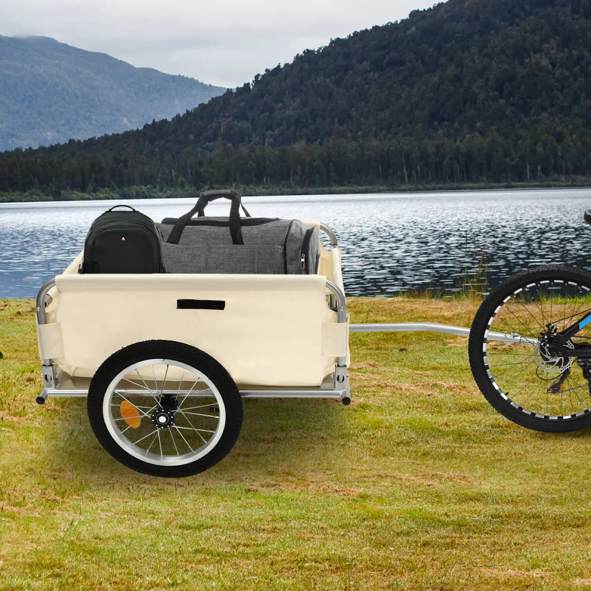 Bicycle Trailer 50Kg Load Transport Trailer Multiple Whales Aluminum Utility Cargo Bike Trailer