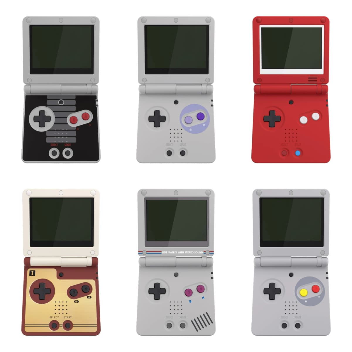 eXtremeRate Custom Replacement Housing Shell for Gameboy Advance SP (GBA SP) - Classic Series