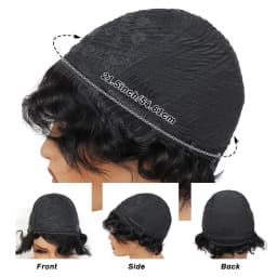 Short Finger Wavy Wig Curly Black Cute Wig Real African Black Wigs for Women Mommy Wig Is Looks Natural (1B Black)