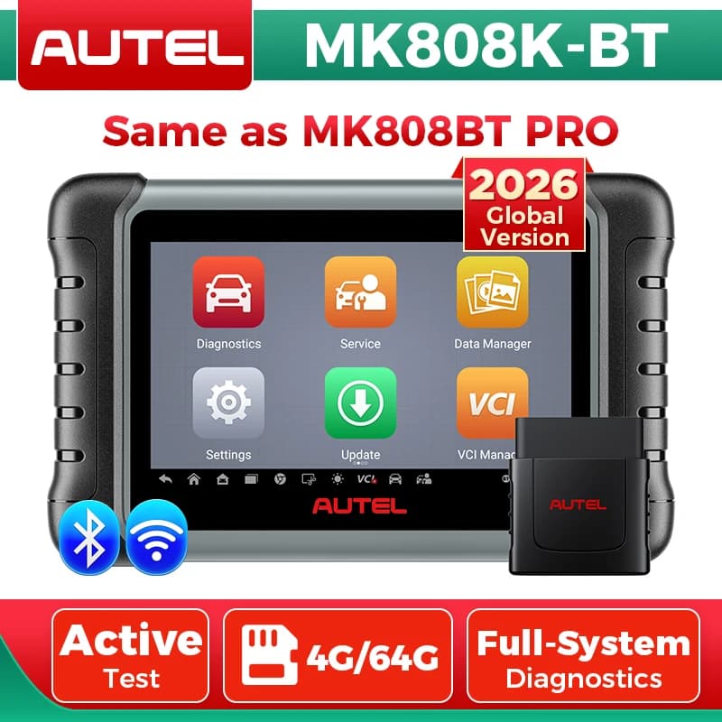Autel MaxiCOM MK808KBT MK808K-BT Diagnostic Tool Same as MK808BT Pro OBD2 Scanner Active Test Diagnostic Scanner FCA AutoAuth
