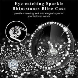 Diamond Case+Glass for Google Pixel Watch Strap PC Bumper Screen Protector Full Bling Cover for Google Pixel Watch 2 Accessories