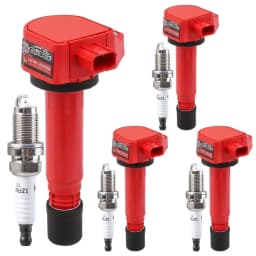 4 Pack Ignition Coil & Platinum Spark Plug For 2006-2011 Honda Civic 1.8L UF582