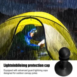 Tent Poles Caps Proof Cap Anti Thunder Protection Cover Anti-Slip Proof Cap Tent Tarp Grabbers Protector Safe Tent Pole