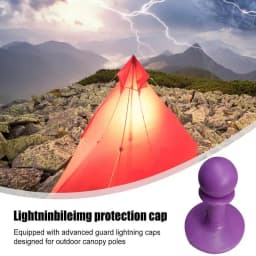 Tent Poles Caps Proof Cap Anti Thunder Protection Cover Anti-Slip Proof Cap Tent Tarp Grabbers Protector Safe Tent Pole