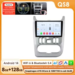 Hizpo Android 14 2Din Car Radio for Lada Renault Logan 1 Sandero 2009-2015 For Lada Largus 2012-2020 Carplay Navigation Stereo