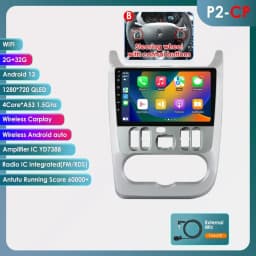 Hizpo Android 14 2Din Car Radio for Lada Renault Logan 1 Sandero 2009-2015 For Lada Largus 2012-2020 Carplay Navigation Stereo