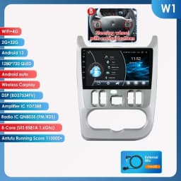 Hizpo Android 14 2Din Car Radio for Lada Renault Logan 1 Sandero 2009-2015 For Lada Largus 2012-2020 Carplay Navigation Stereo