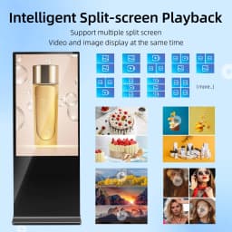 65 Inch 4K Digital Signage Kiosk Indoor Floor Standing Commercial Monitor Advertising Display LCD Totem with HDMI Input