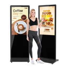 65 Inch 4K Digital Signage Kiosk Indoor Floor Standing Commercial Monitor Advertising Display LCD Totem with HDMI Input