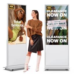 65 Inch 4K Digital Signage Kiosk Indoor Floor Standing Commercial Monitor Advertising Display LCD Totem with HDMI Input