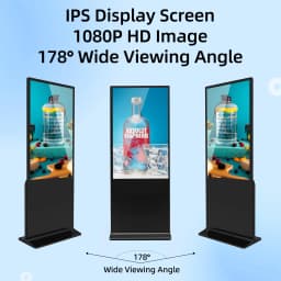 65 Inch 4K Digital Signage Kiosk Indoor Floor Standing Commercial Monitor Advertising Display LCD Totem with HDMI Input