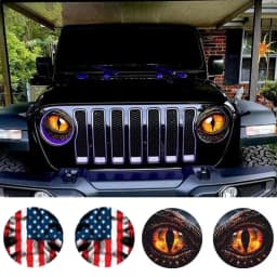 Jeeps Eyes Decal For Headlights Eye-Catching 3D Stereo Stickers Decals Fashionable Beast Eyes Headlight Decal For Truck Window