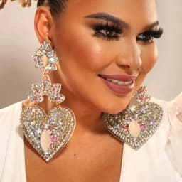 Stonefans Designer Exaggerated Heart Earrings Rhinestone 2024 Trend Jewelry Tendance Oversize Love Crystal Hanging Earrings Gift