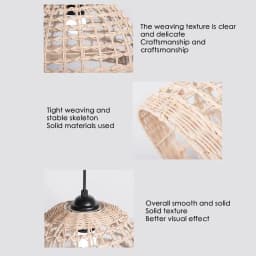 Rattan Pendant Lamp Shade Hand Woven Lampshade Light Fixture Chandelier Ceiling Pendant Lights Cover Home Decor