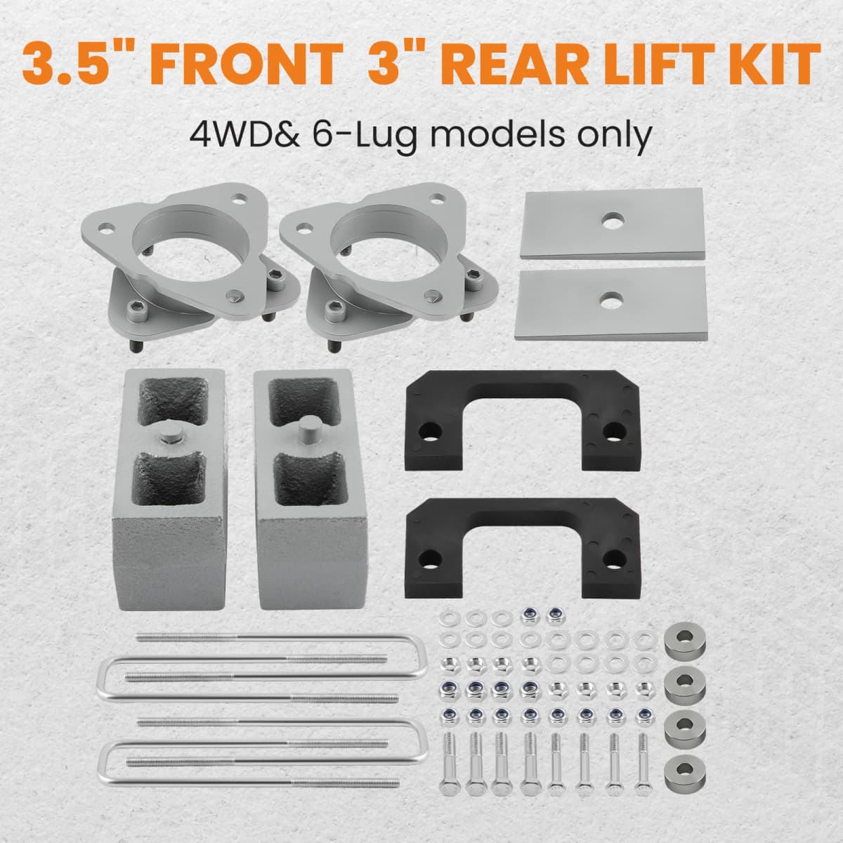 3.5" Front 3" inch Rear Level Lift Kit for Chevy Silverado 1500 4WD 07-18 6-Lug