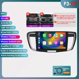Hizpo 7862 Stereo For Honda ACCORD 9 2.0L 2.4L 2012 2013 2015 2016 2018 2Din Android Car Radio Multimedia GPS Navigation Audio