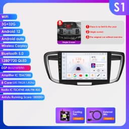 Hizpo 7862 Stereo For Honda ACCORD 9 2.0L 2.4L 2012 2013 2015 2016 2018 2Din Android Car Radio Multimedia GPS Navigation Audio