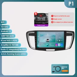 Hizpo 7862 Stereo For Honda ACCORD 9 2.0L 2.4L 2012 2013 2015 2016 2018 2Din Android Car Radio Multimedia GPS Navigation Audio
