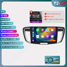 Hizpo 7862 Stereo For Honda ACCORD 9 2.0L 2.4L 2012 2013 2015 2016 2018 2Din Android Car Radio Multimedia GPS Navigation Audio