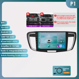 Hizpo 7862 Stereo For Honda ACCORD 9 2.0L 2.4L 2012 2013 2015 2016 2018 2Din Android Car Radio Multimedia GPS Navigation Audio