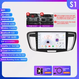 Hizpo 7862 Stereo For Honda ACCORD 9 2.0L 2.4L 2012 2013 2015 2016 2018 2Din Android Car Radio Multimedia GPS Navigation Audio