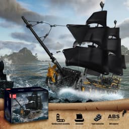 MOULD KING 13186 Black Pearl Ship Pirate Ⅱ Pirates Ship 5266PCS Building Blocks Ideas Sailboat Bricks Kids Birthday Gifts
