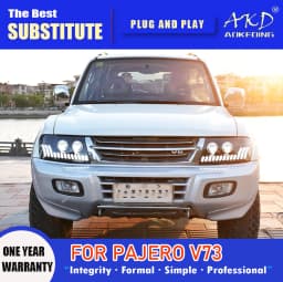 AKD Head Lamp for Pajero V73 LED Headlight 2004-2016 Headlights V77 V75 DRL Turn Signal High Beam Angel Eye Projector Lens