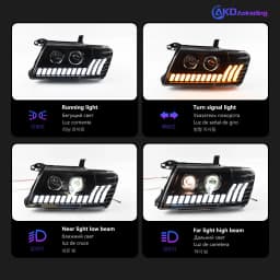AKD Head Lamp for Pajero V73 LED Headlight 2004-2016 Headlights V77 V75 DRL Turn Signal High Beam Angel Eye Projector Lens