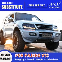AKD Head Lamp for Pajero V73 LED Headlight 2004-2016 Headlights V77 V75 DRL Turn Signal High Beam Angel Eye Projector Lens