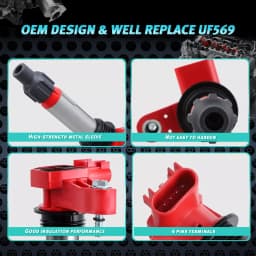 Carbole 6X 12632479 D515C Ignition Coil + 6X 41-109 Spark Plug For GMC Chevrolet US