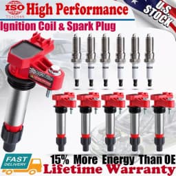 Carbole 6X 12632479 D515C Ignition Coil + 6X 41-109 Spark Plug For GMC Chevrolet US