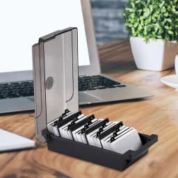 Large Capacity Desktop Business Card Storage Box Rack With A-Z Tabs Business Name Card Holder Holds 500 Cards For Workplace