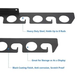 Fishing Rod Storage Horizontal Wall Mounted Fishing Rod Storage Rack Sturdy Steel Fishing Rod Storage Rack Space-Saving Pole
