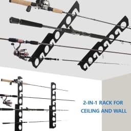 Fishing Rod Storage Horizontal Wall Mounted Fishing Rod Storage Rack Sturdy Steel Fishing Rod Storage Rack Space-Saving Pole