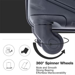 Travelhouse Luggage Set 4-Piece ABS Suitcase With Spinner Wheels, 24 Inch and 28 Inch with TSA Lock, 16, 20 Inch Carry On Luggage