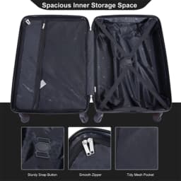 Travelhouse Luggage Set 4-Piece ABS Suitcase With Spinner Wheels, 24 Inch and 28 Inch with TSA Lock, 16, 20 Inch Carry On Luggage