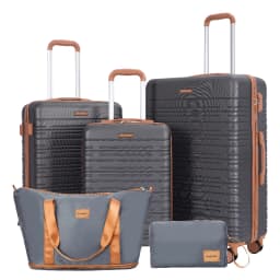 Travelhouse Luggage Set 4-Piece ABS Suitcase With Spinner Wheels, 24 Inch and 28 Inch with TSA Lock, 16, 20 Inch Carry On Luggage
