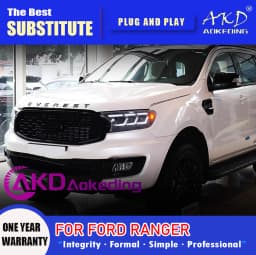 AKD Head Lamp for Ford Ranger LED Headlight 2015-2021 Headlights Ranger DRL Turn Signal High Beam Angel Eye Projector Lens