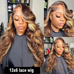 Highlight Ombre 13x6 Lace Front Wig Human Hair 28 Inch Body Wave Honey Blonde Glueless Transparent Lace Frontal Wigs for Women
