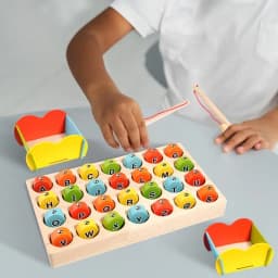 Wooden Magnetic Fishing Game Magnetic Fishing Toys Game Educational Counting Games Puzzle Magnetic Wooden Fine Motor Skill Game