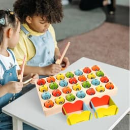 Wooden Magnetic Fishing Game Magnetic Fishing Toys Game Educational Counting Games Puzzle Magnetic Wooden Fine Motor Skill Game