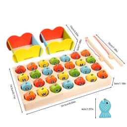 Wooden Magnetic Fishing Game Magnetic Fishing Toys Game Educational Counting Games Puzzle Magnetic Wooden Fine Motor Skill Game