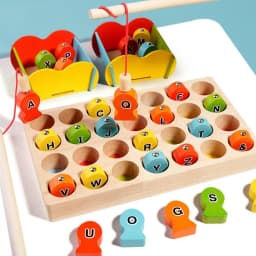 Wooden Magnetic Fishing Game Magnetic Fishing Toys Game Educational Counting Games Puzzle Magnetic Wooden Fine Motor Skill Game