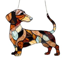 Cute Dog Window Hangable Sun catcher Ornament Acrylic Dachshund Ornament For Home Garden Room Sun Catcher Decor