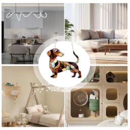 Cute Dog Window Hangable Sun catcher Ornament Acrylic Dachshund Ornament For Home Garden Room Sun Catcher Decor