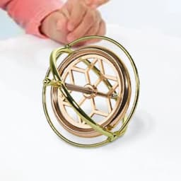 Metal Turn Over Top Set Metal Hallow Design Turn Over Balance Toy Gold Desktop Gyro Toy Decorative Attractive Science Gear