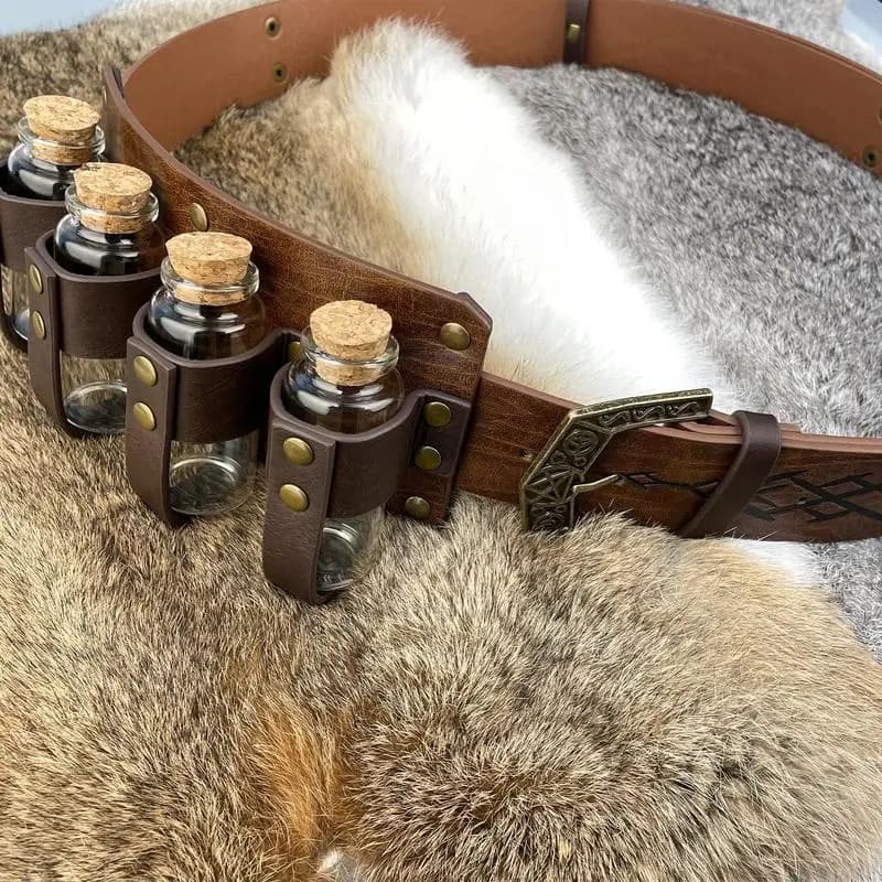 Retro Medieval Belt Adjustable PU Leather Vintage Belt Portable Medieval Costumes Multipurpose Cosplay Prop For Parties